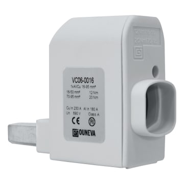 CONECTOR PARA DISPOSITIVO CON PUERTO DE MEDIDA 1XAL/CU 16-95MM2 IN 230A(CU)/180A(AL), UN 690V REDONDEADO
