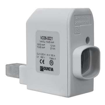 CONECTOR PARA DISPOSITIVO IZQUIERDO 1XAL/CU 16-95MM2 IN 230A(CU)/180A(AL), UN 690V REDONDEADO