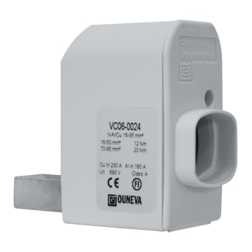 CONECTOR PARA DISPOSITIVO DERECHO 1XAL/CU 16-95MM2 IN 230A(CU)/180A(AL), UN 690V ESTANDAR