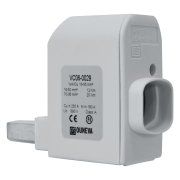 CONECTOR PARA DISPOSITIVO DERECHO  1XAL/CU 16-95MM2 IN 230A(CU)/180A(AL), UN 690V REDONDEADO