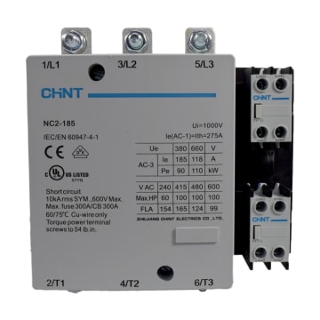 CONTACTOR 185A AC3 220VAC UL 1NA+1NC