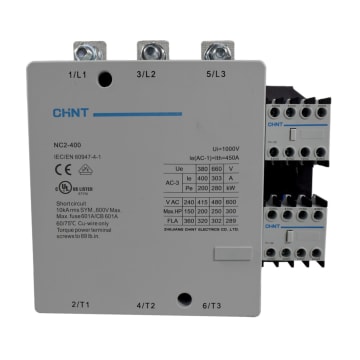 CONTACTOR 400A AC3 220VAC VDE 2NA+2NC