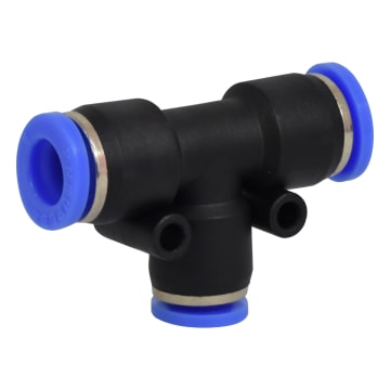 RACOR INST UNION T (1)6mm- (2)8mm PLASTICO X 10 UNID