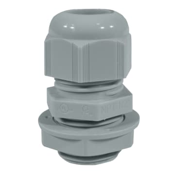 PRENSACABLE 1/2" NPT NYLON C/TUERCA X 50 UNID