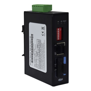 CONVERSOR DE MEDIO FIBRA MULTIMODO A ETHERNET  INDUSTRIAL, ALIMENTACION 12-48 VDC
