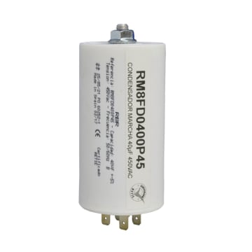 CONDENSAD MARCHA 40uF 400-450VAC 50/60HZ CE ESPAÑA