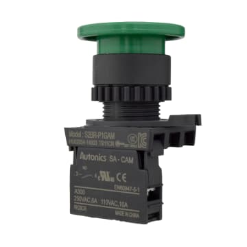 80 PULS ARRANQUE Ø22MM RESORTE VERDE 1NA