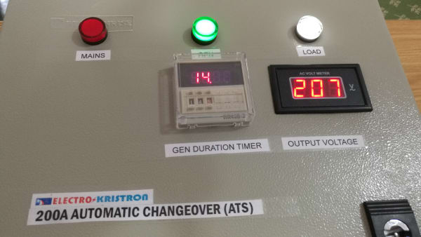 200A ATS Mini Panel with both Gen Duration (Run-time) and Gen Scheduling Timers