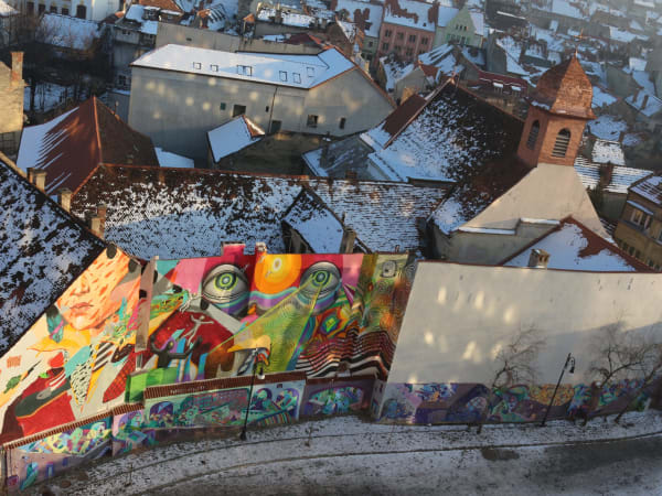 Mural în Centrul Istoric din Brașov