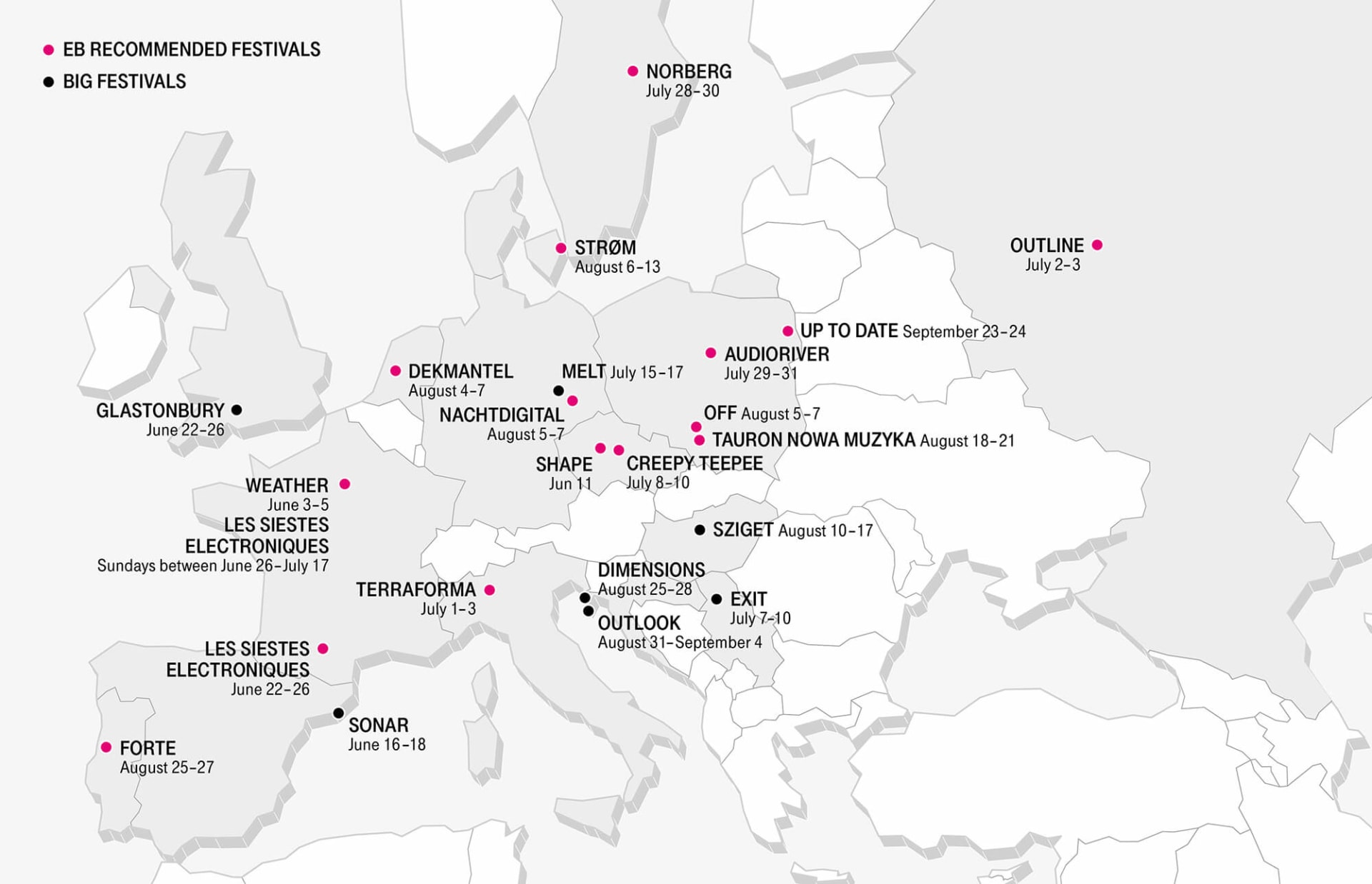 Plan Your Summer With EB’s Map Of European Music Festivals Telekom