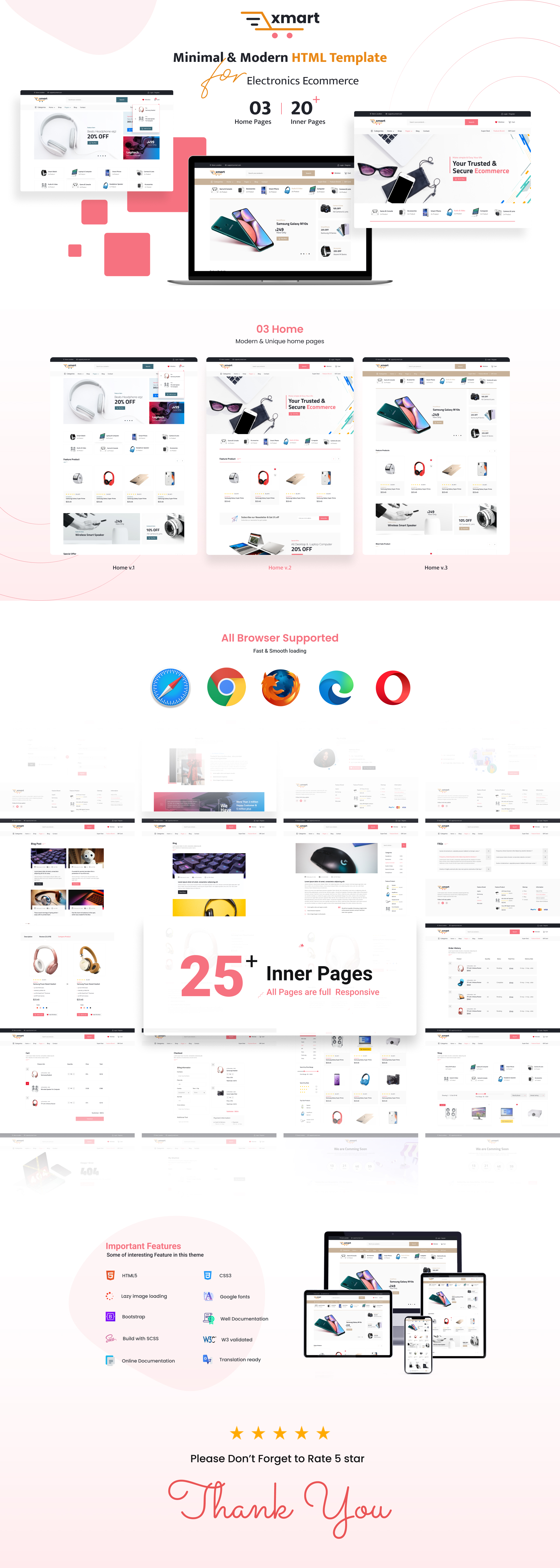 Xmart eCommerce multipurpose HTML template feature product showcase