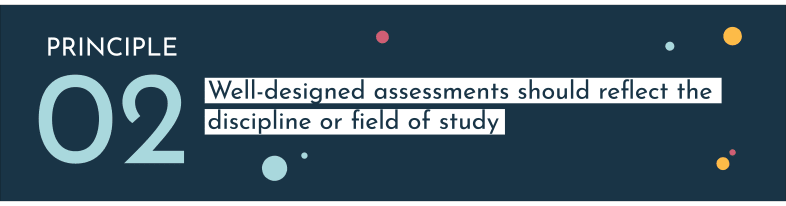 Well-designed assessments should reflect the discipline or field of study