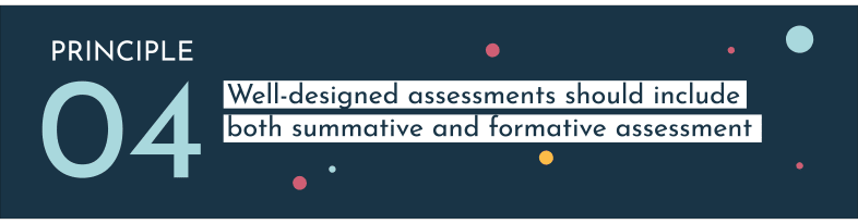 Well-designed assessments should include both summative and formative assessment types