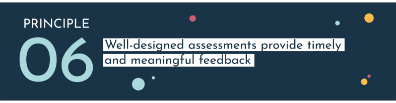 Well-design assessments provide timely and meaningful feedback