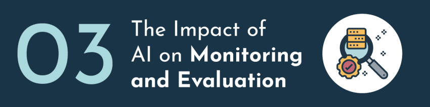 The impact of artificial intelligence on monitoring and evaluation