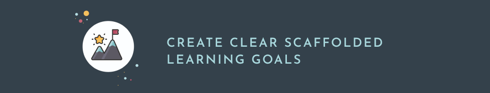 This graphic illustrates the concept of creating clear, scaffolded learning goals