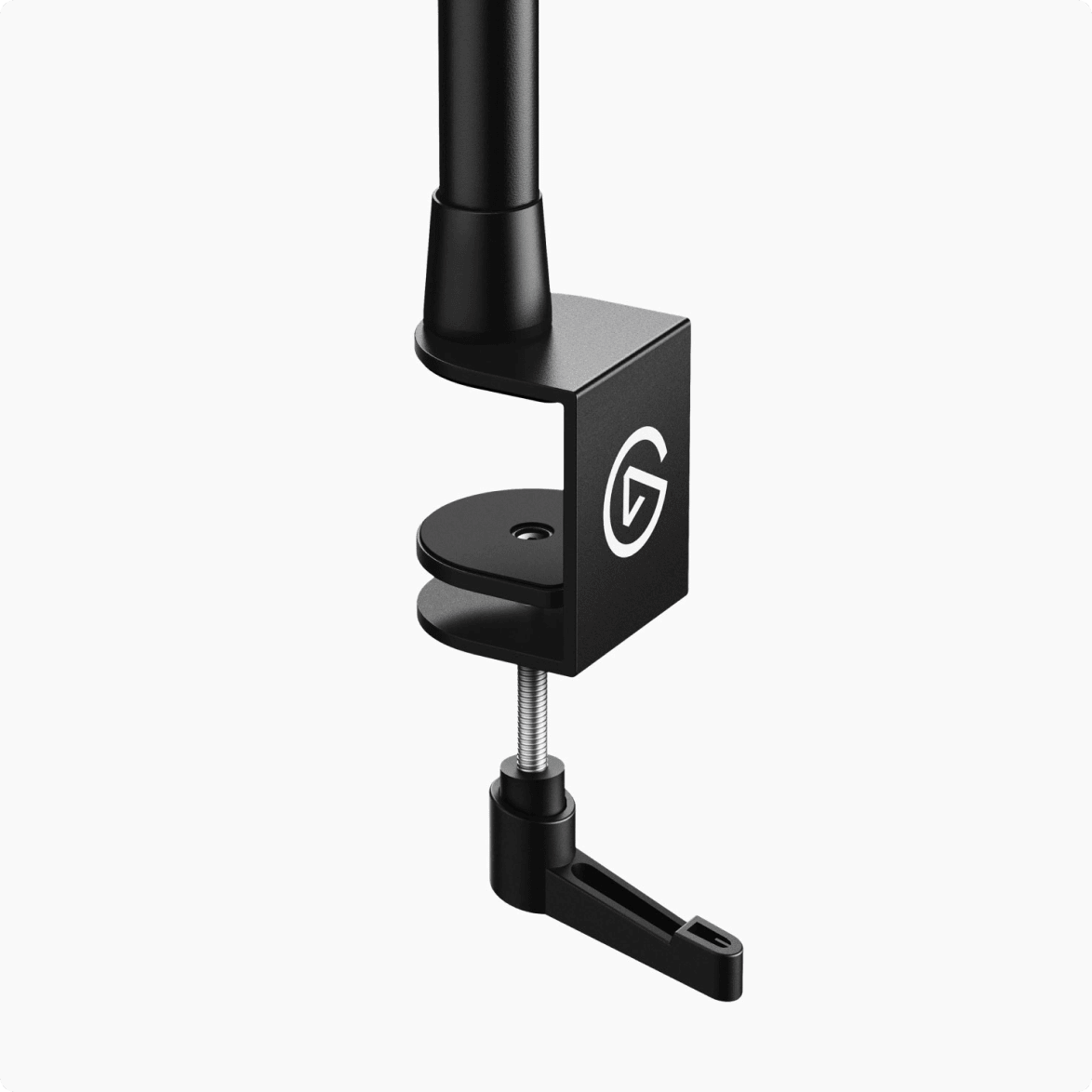 Desk clamp locks the mount in position
