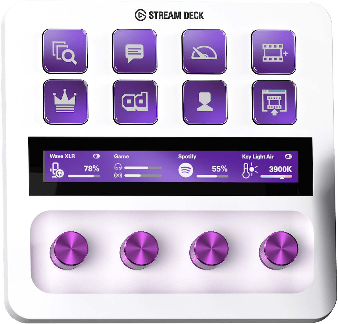 Stream deck＋ White ダイヤルパープル付き Stream Deck + White Edition | Elgato