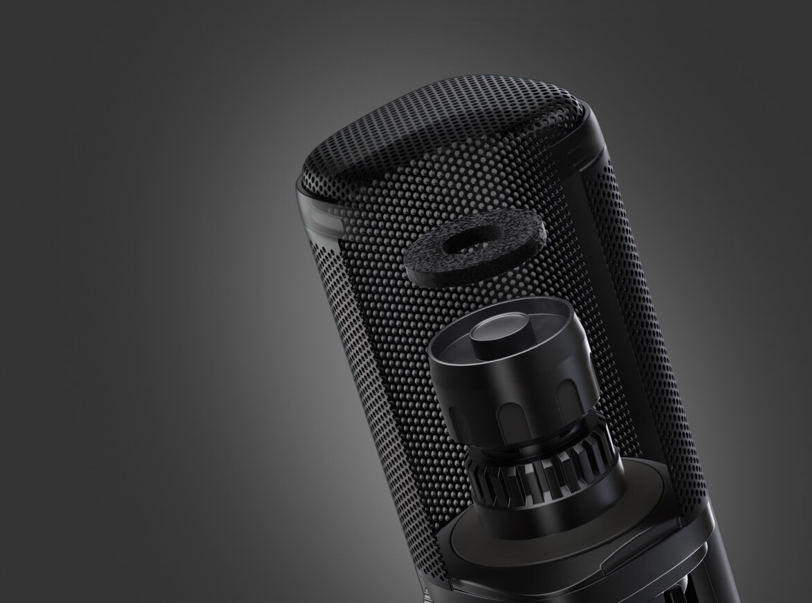 Internal pop filter shield