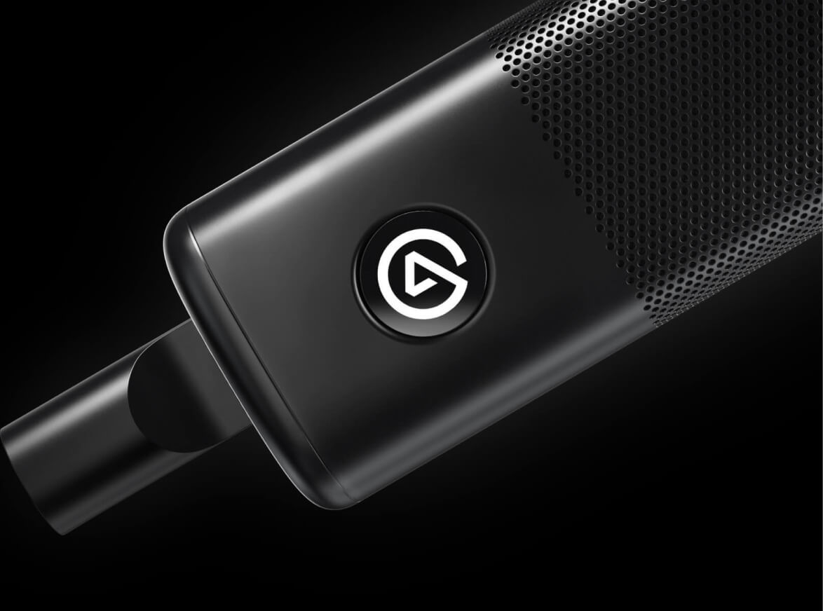 Adjustable Elgato logo on Wave DX microphone