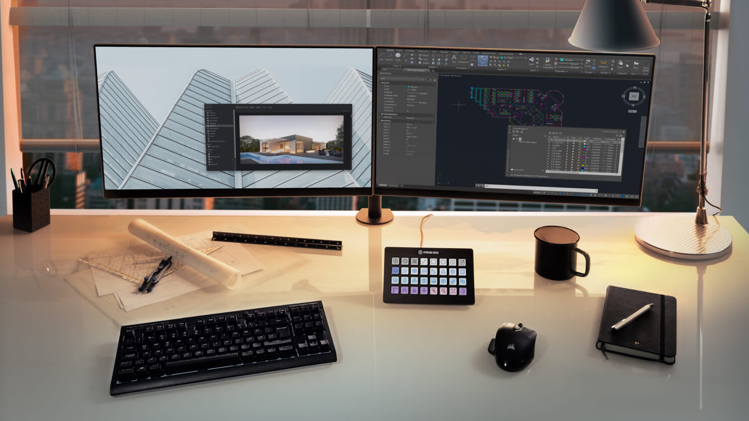 Home Office setup with Stream Deck XL