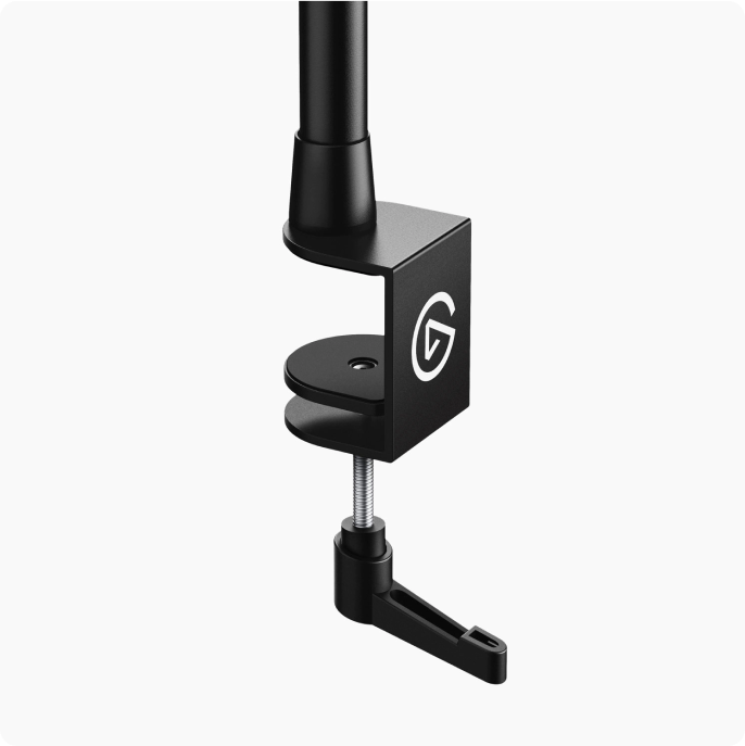 Desk clamp locks the mount in position
