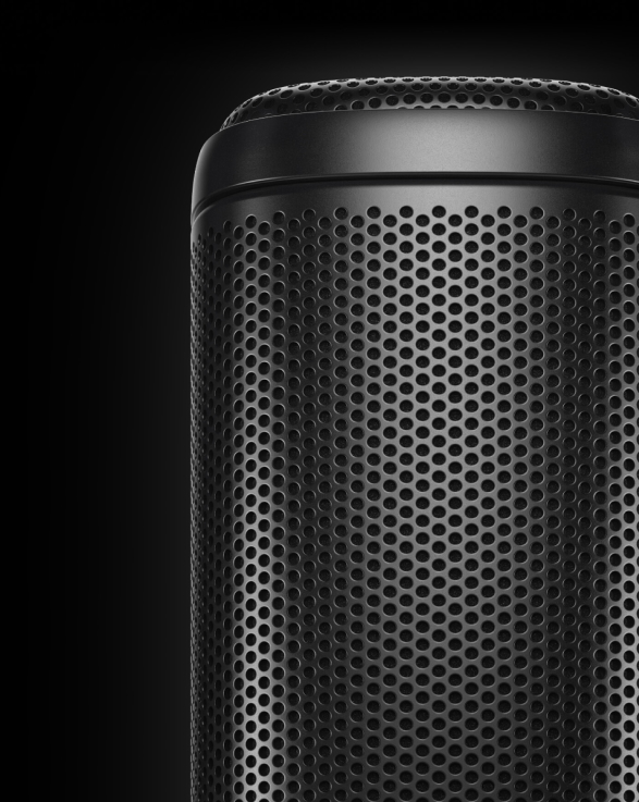 Steel chassis closeup dynamic microphone