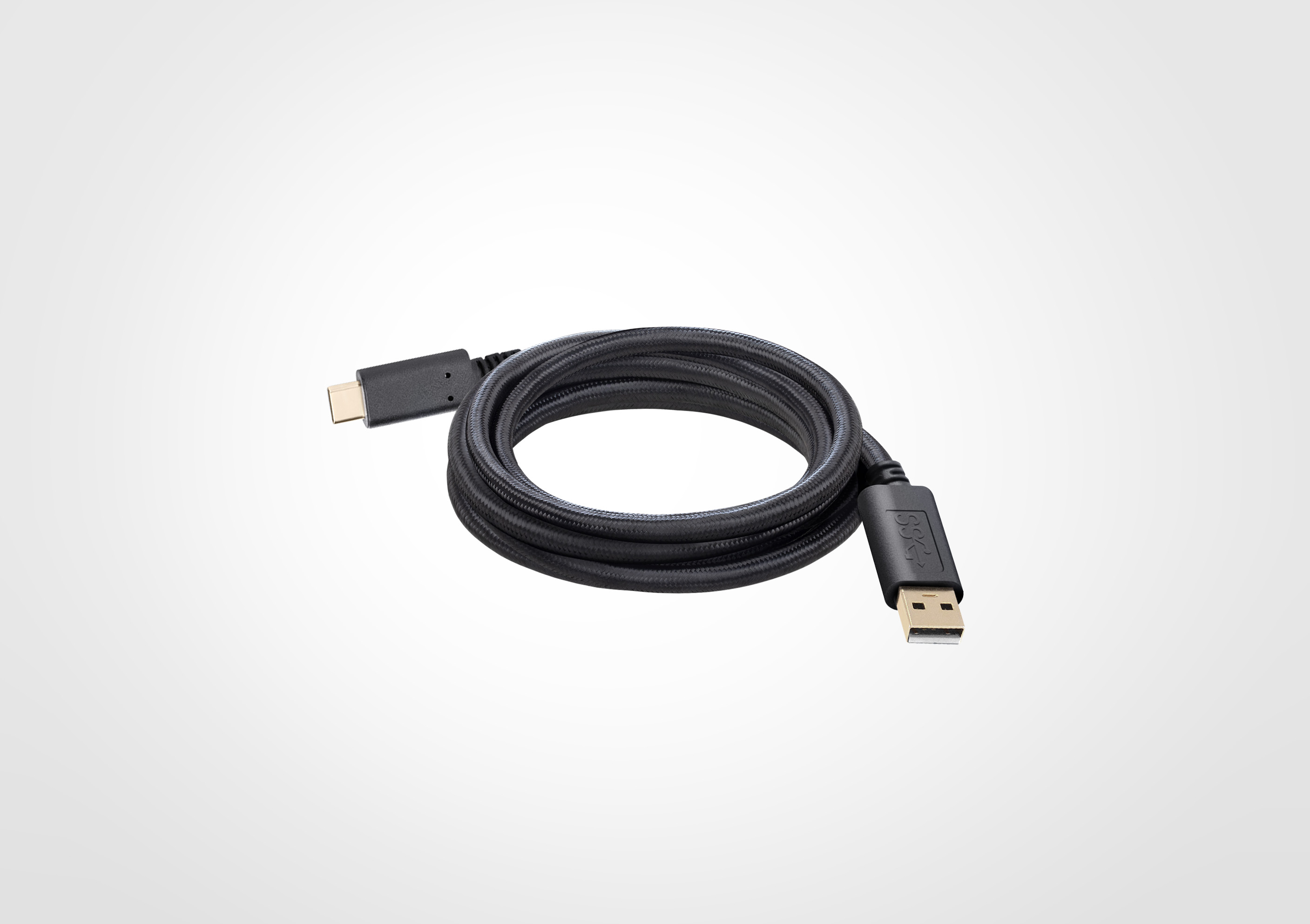 USB Type-C To Type-A Cable (250 cm / 98.4 in, black, fabric)