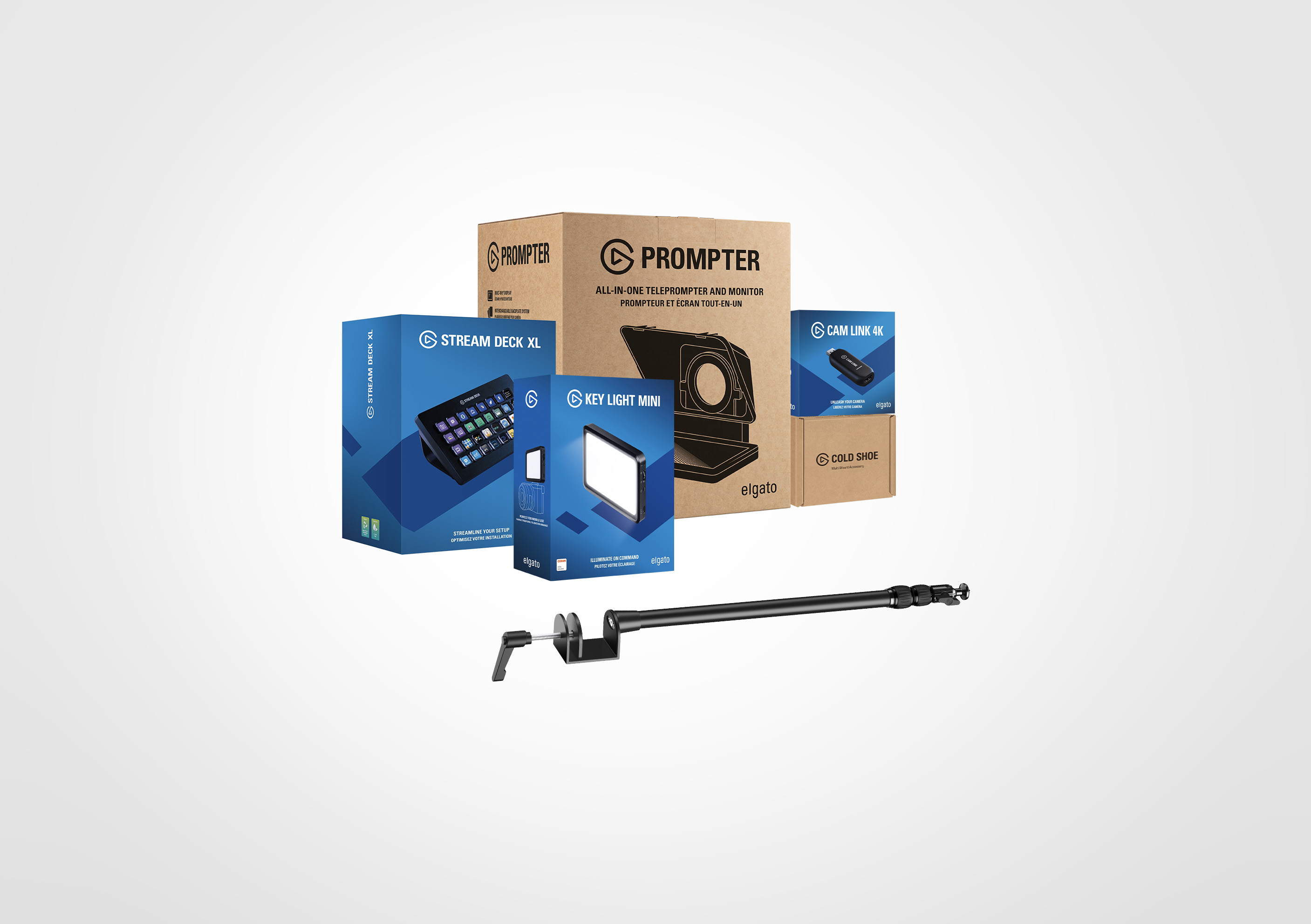 Prompter Mounted Cam Bundle XL + Key Light Mini