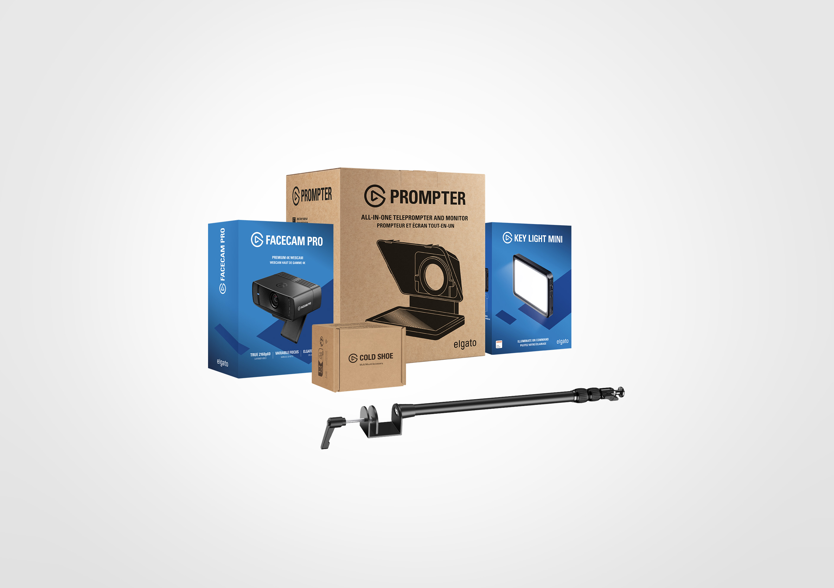 Prompter Mounted 4K60 Bundle + Key Light Mini