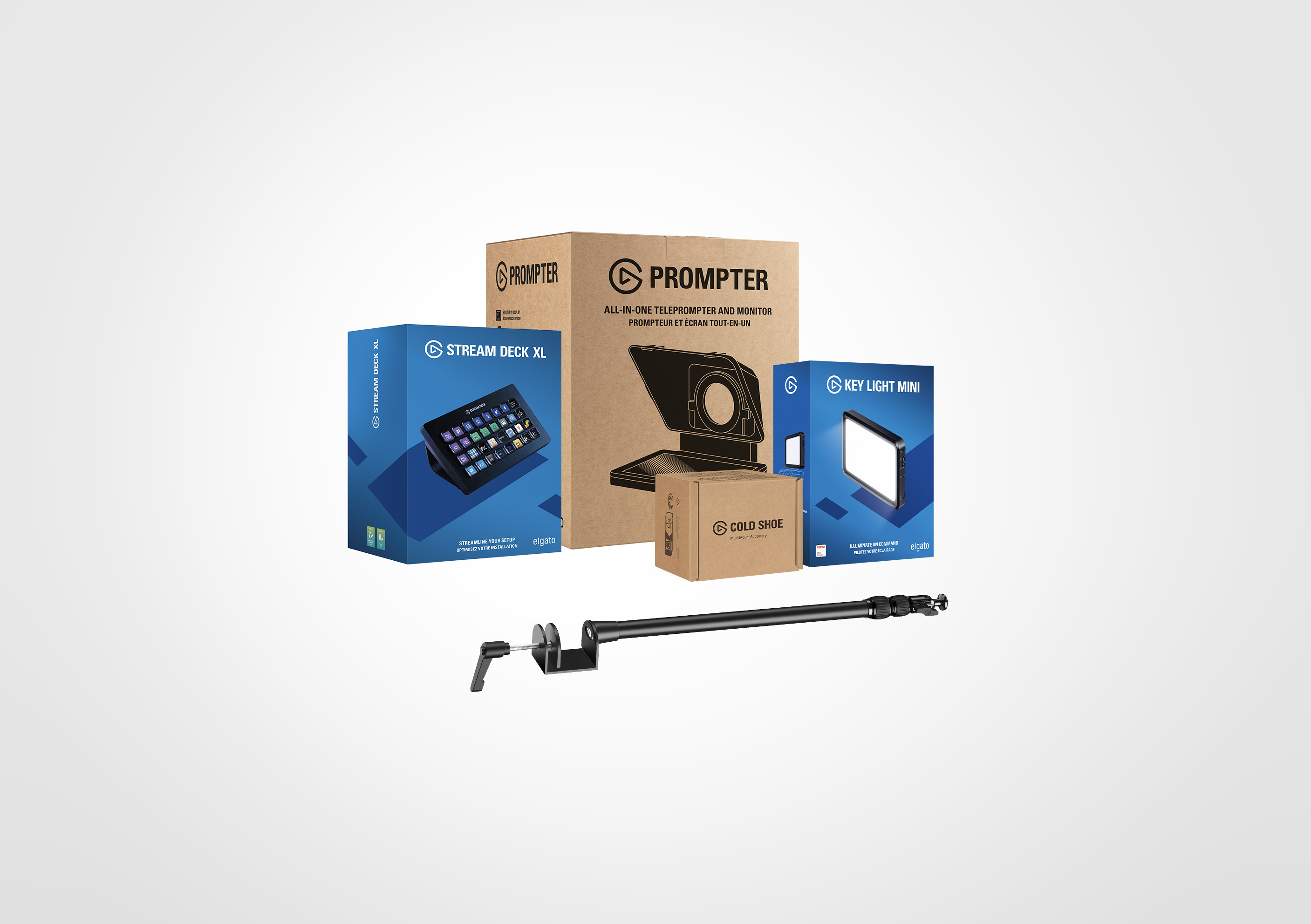 Prompter Mounted Bundle XL + Key Light Mini