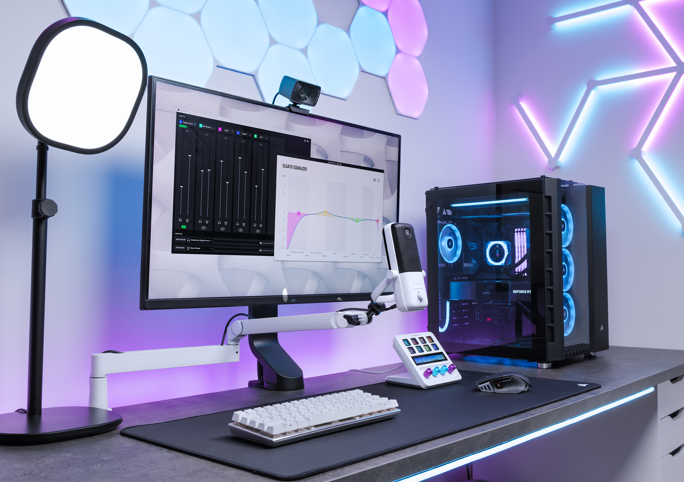 Wave Mic Arm LP - White | Mic Boom Arm for Desks | Elgato