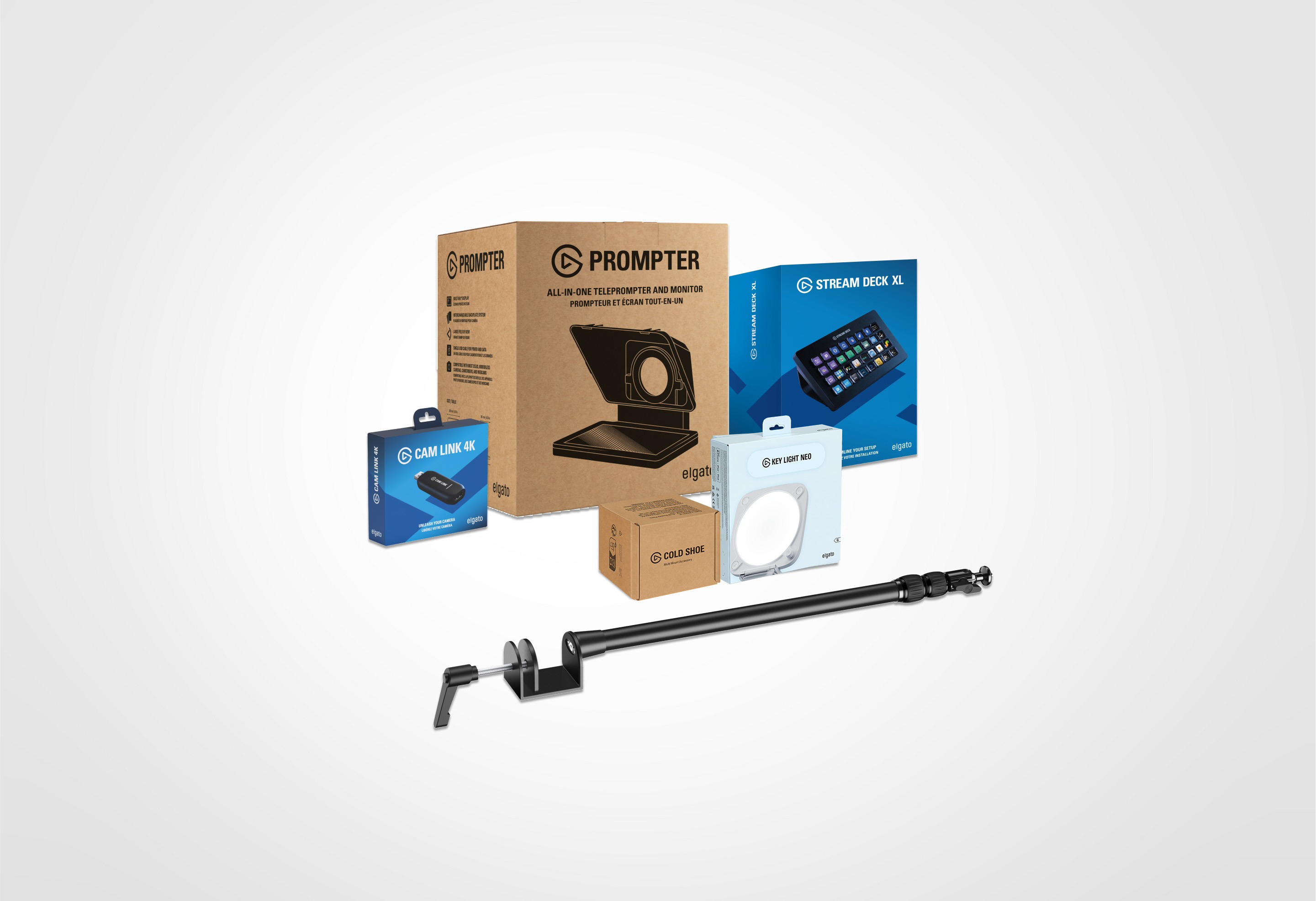 Prompter Mounted Cam Bundle XL + Key Light Neo (White, without Monitor ...