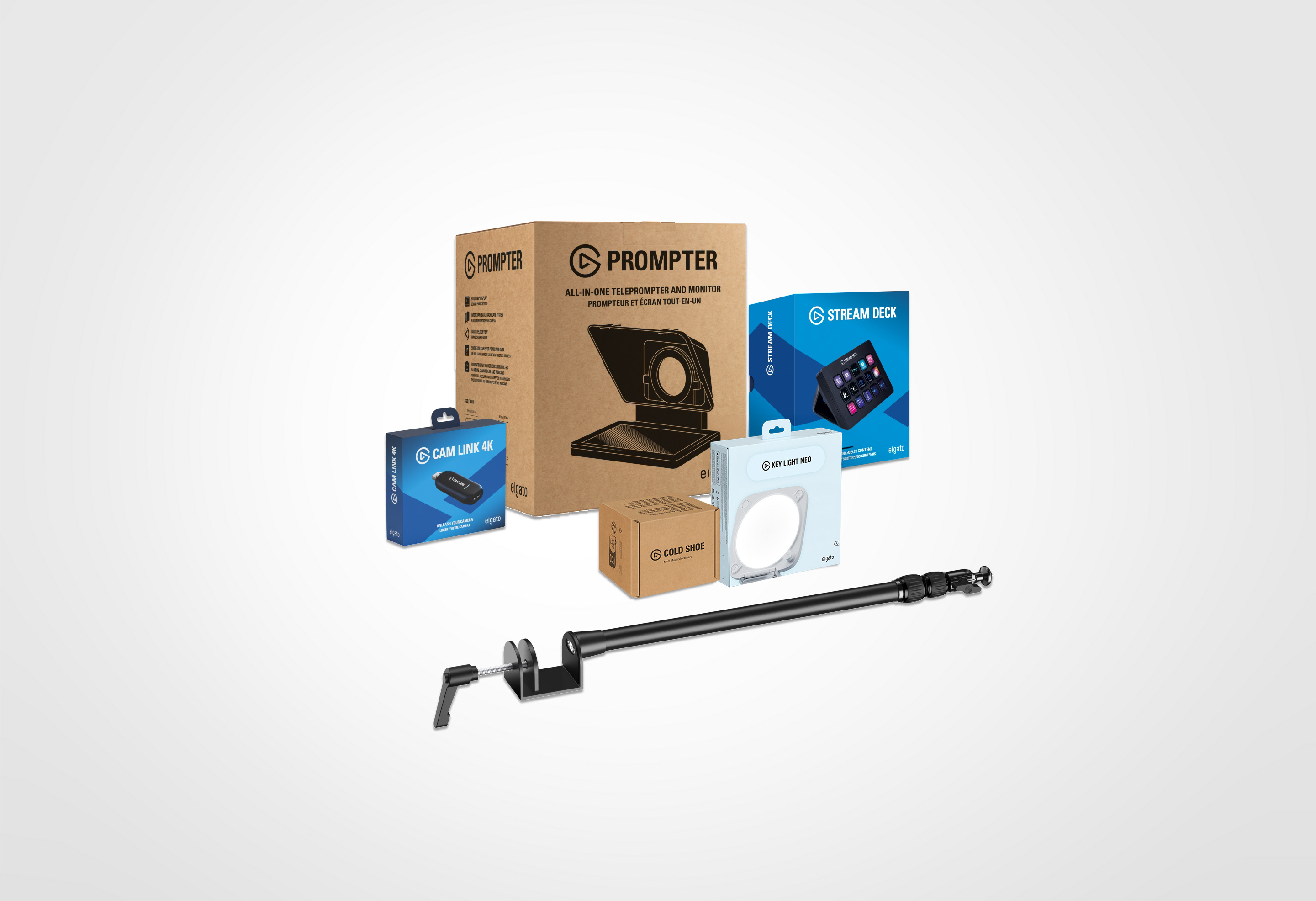 Prompter Mounted Cam Bundle MK2 + Key Light Neo (White, without Monitor ...