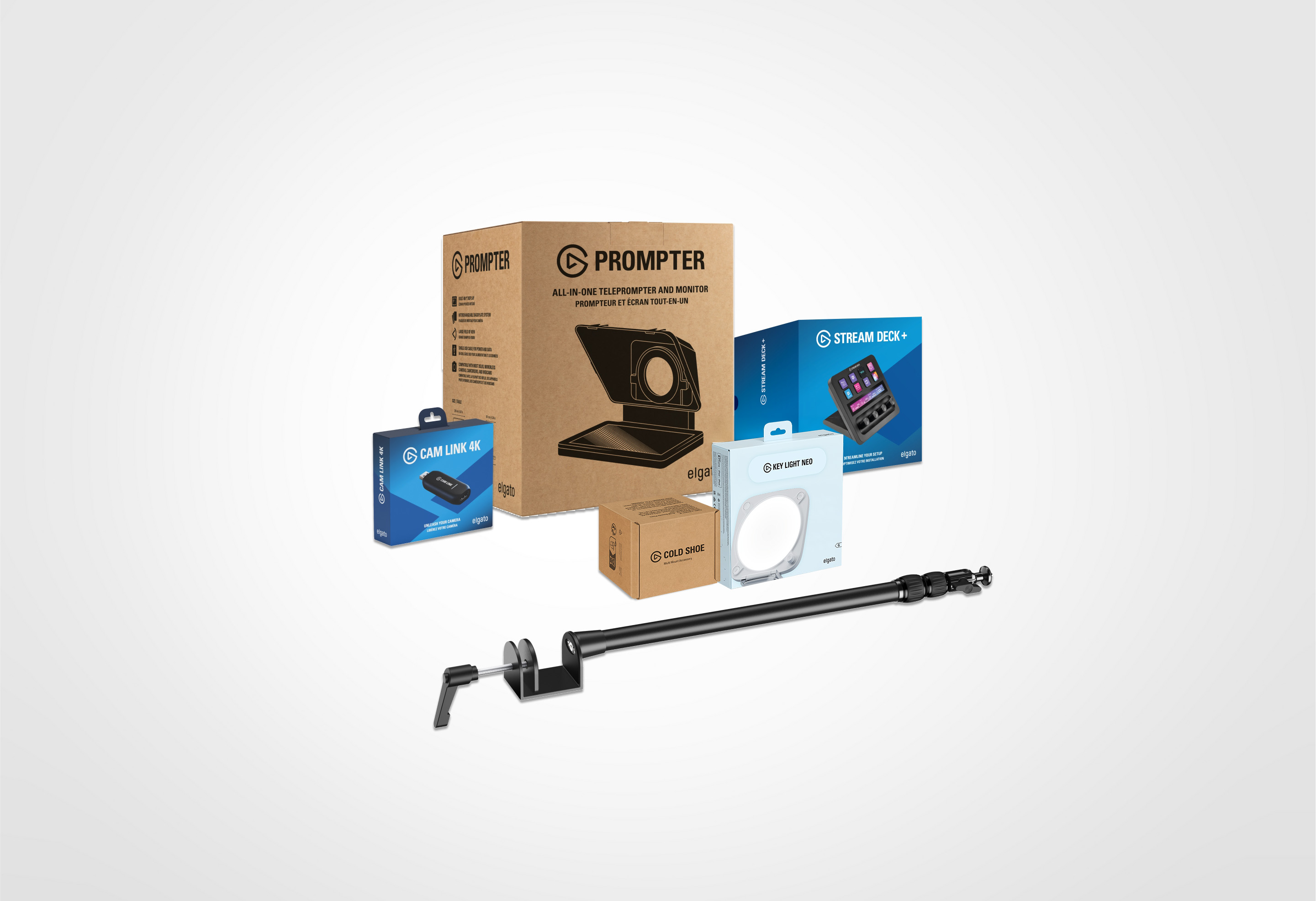 Prompter Mounted Cam Bundle Plus + Key Light Neo (White, without ...