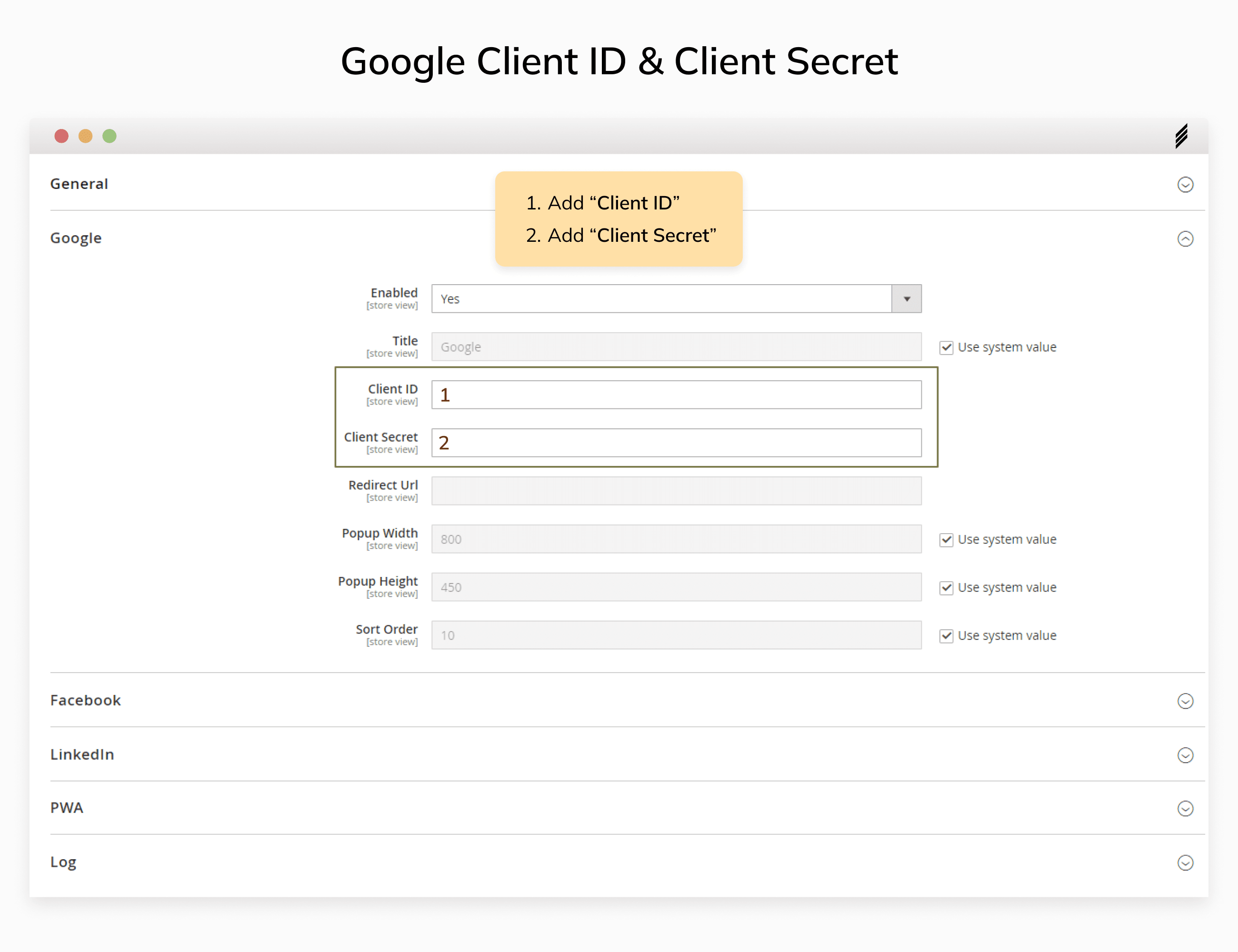 google client-id & client secret