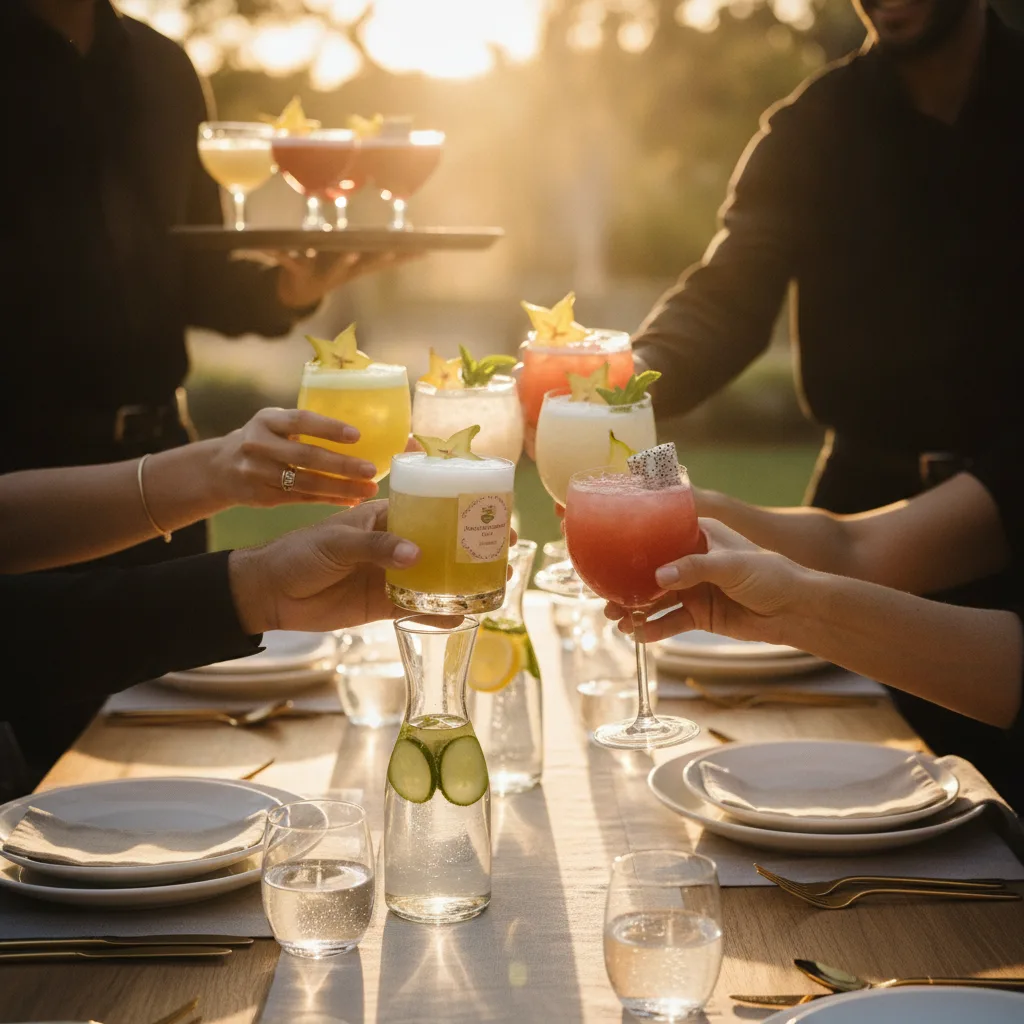 tropical event drink prep