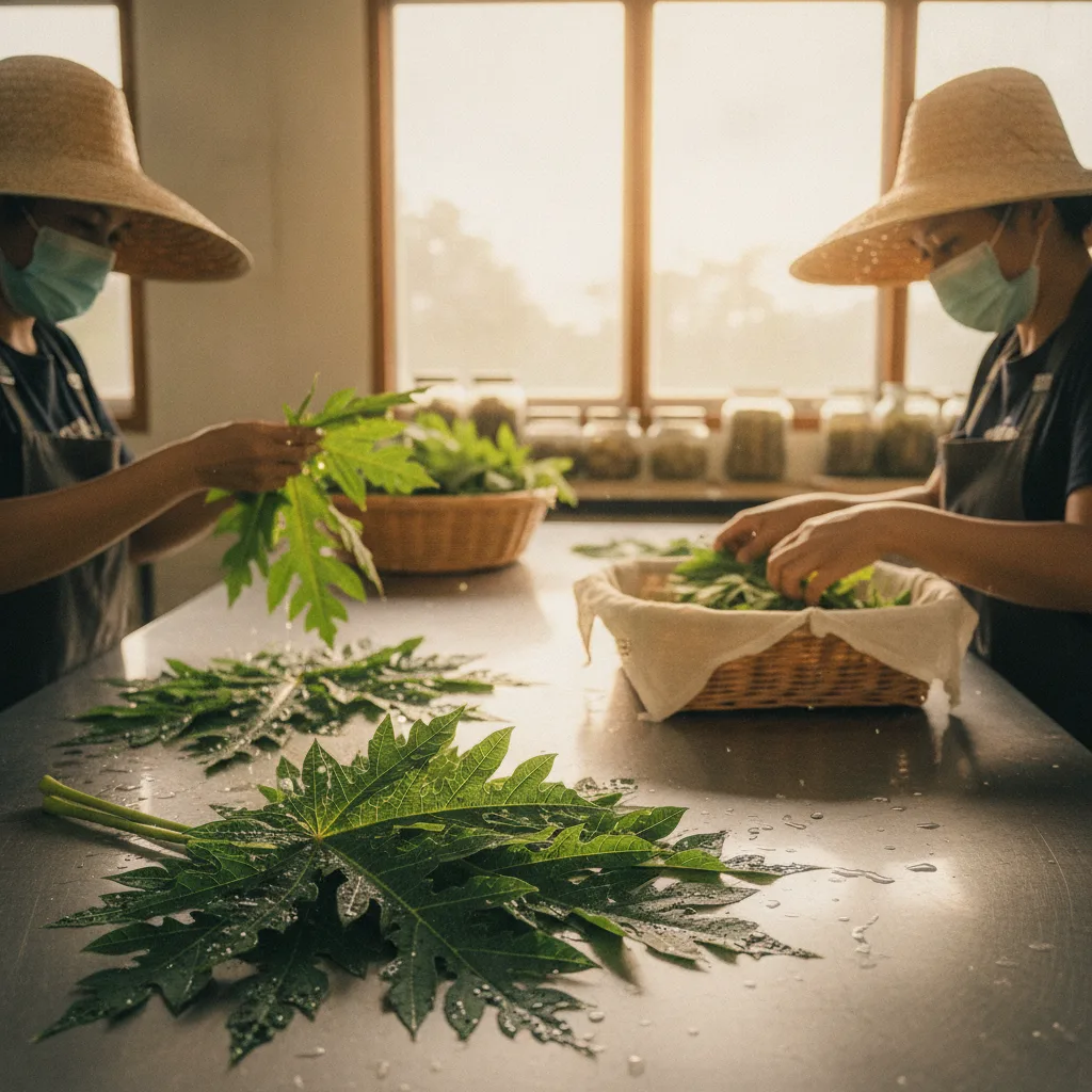 papaya leaf supply chain drying
