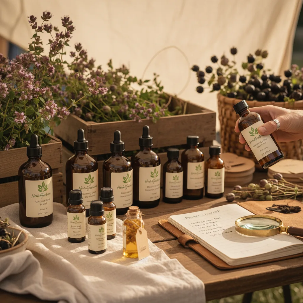 bottles of herbal oils