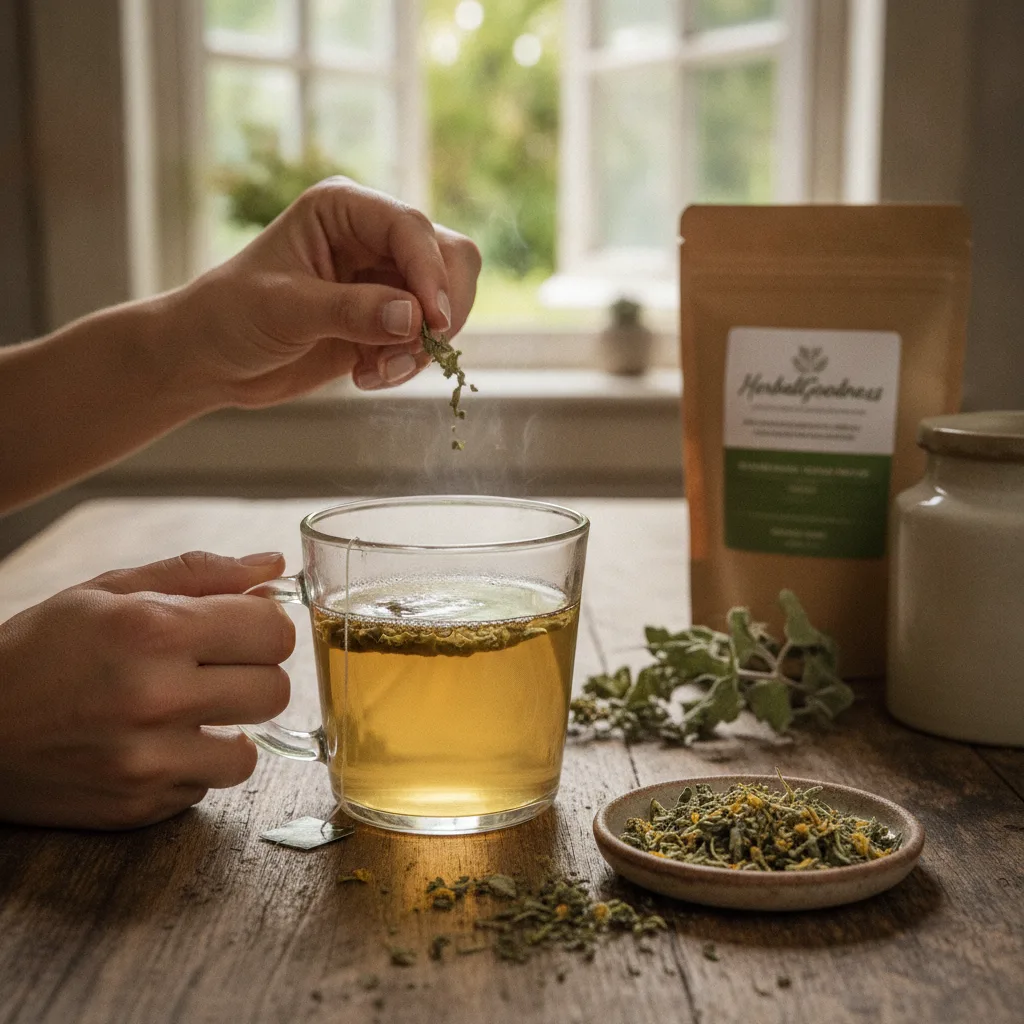 herbal tea cup table