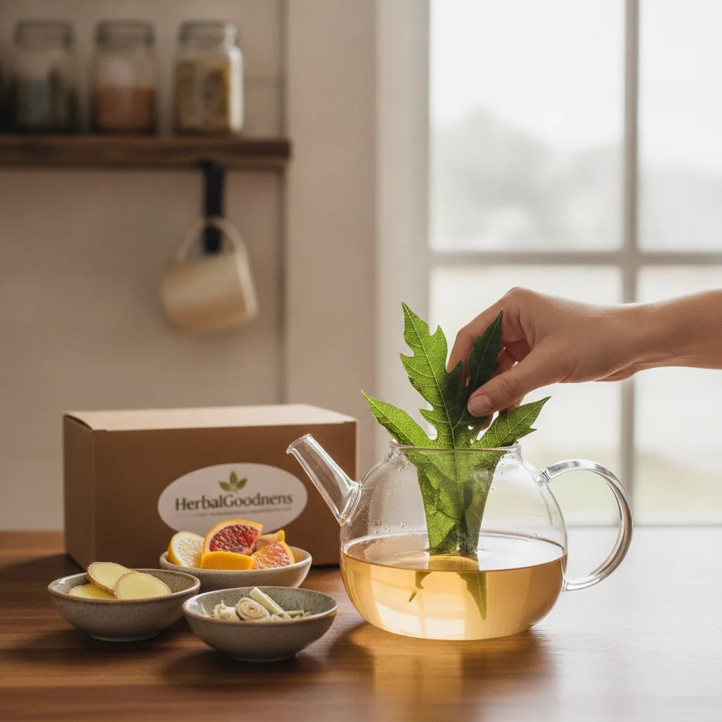 Papaya leaf brewing ritual