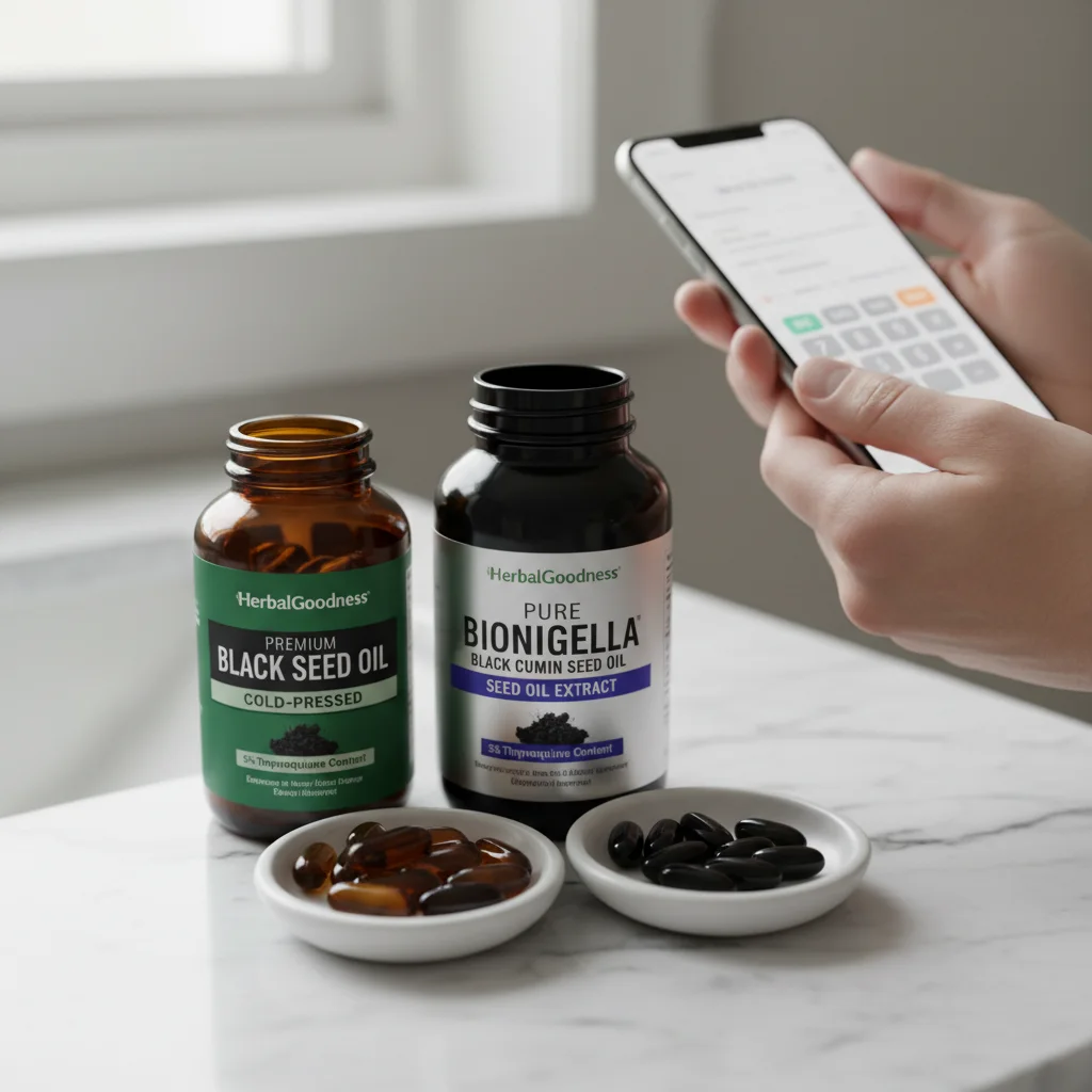 Black Seed Oil Capsules Concept