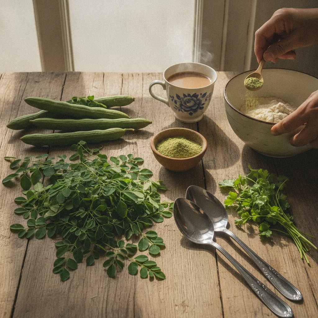 Fresh Moringa Leaves and Powder
