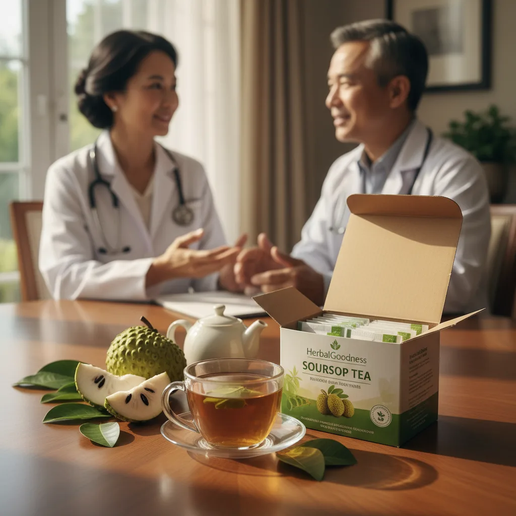 Traditional soursop tea brewing