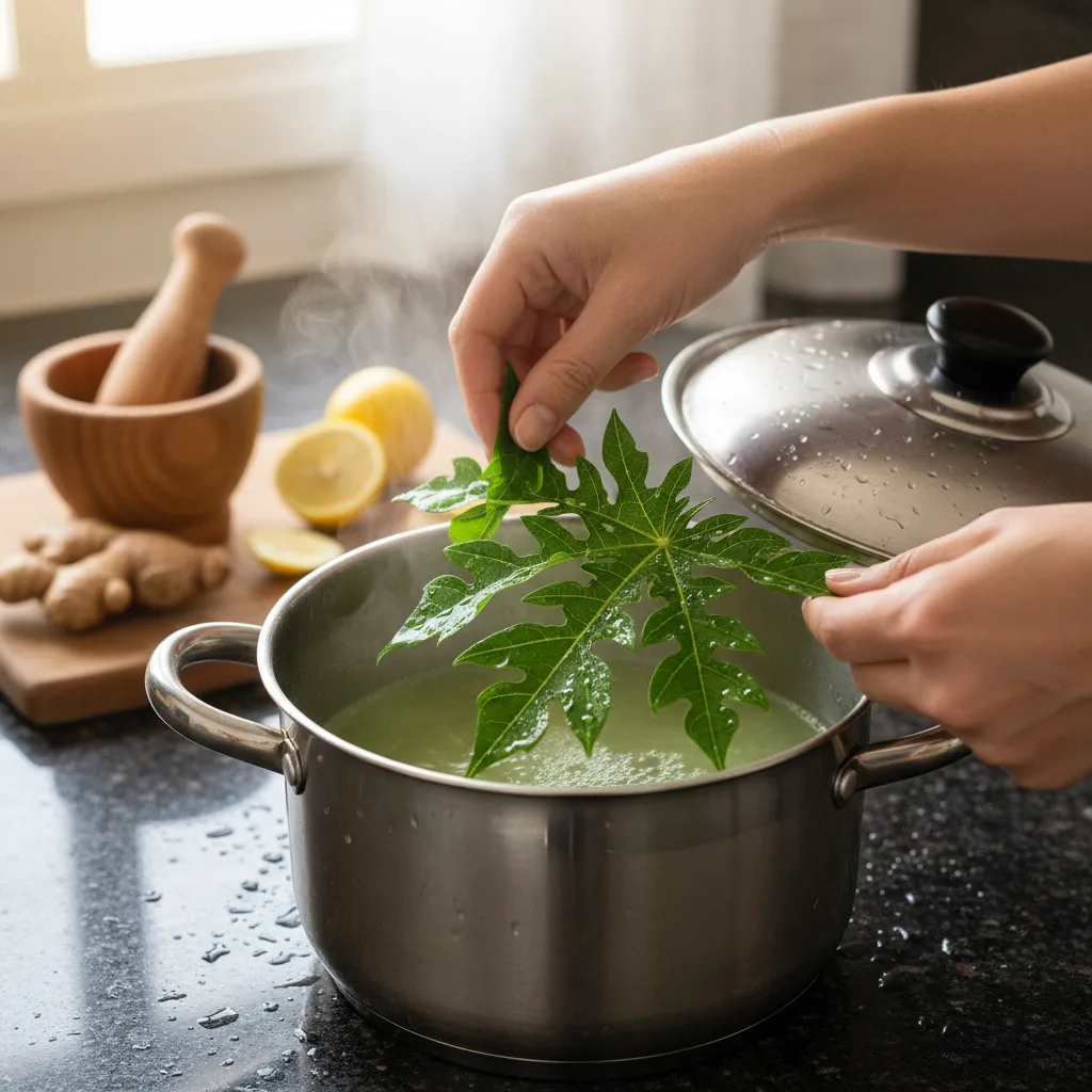 Papaya Leaf Tea Preparation