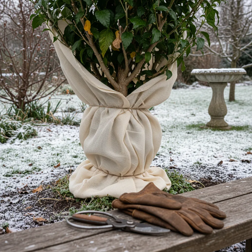 hibiscus covered for freeze
