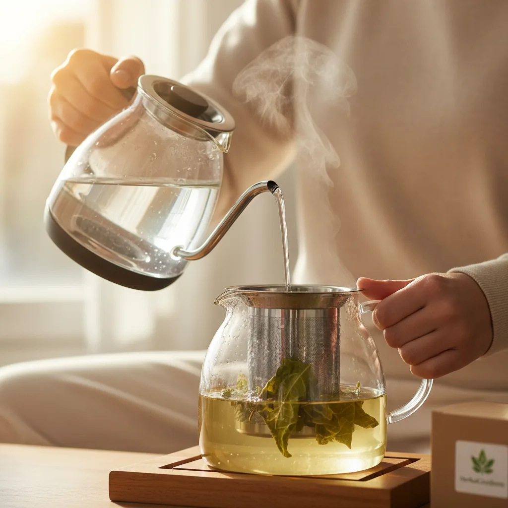 Papaya Leaf Tea Brewing