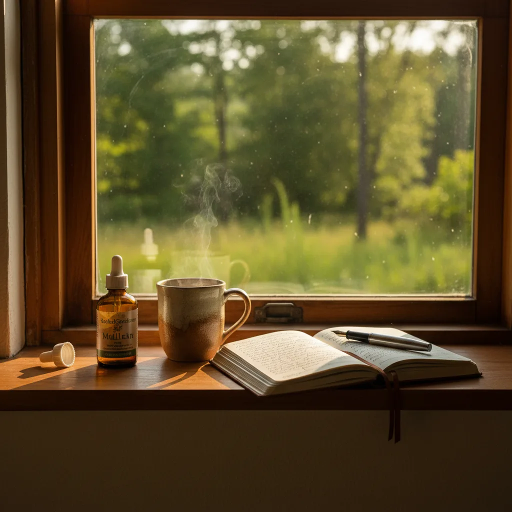 Herbal capsules and tincture bottles on a desk