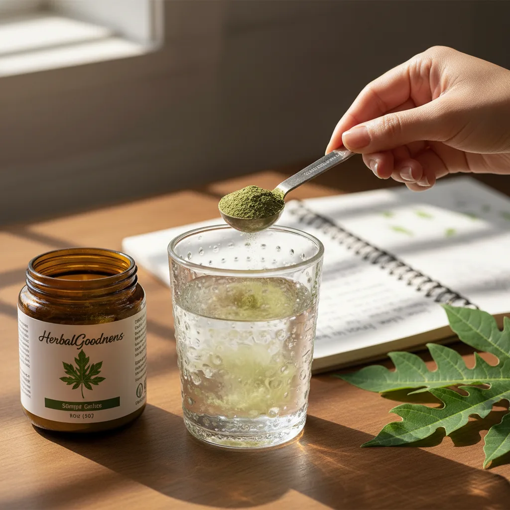 Papaya leaf powder preparation
