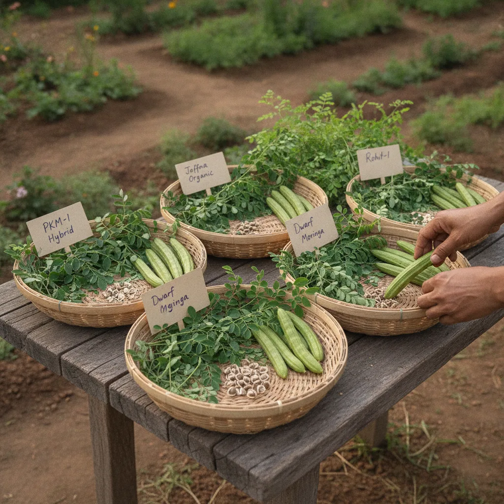 Fresh moringa powder being processed